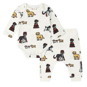 M+A by Monica + Andy Organic Cotton Gender Neutral Bodysuit + Groove Pant Set